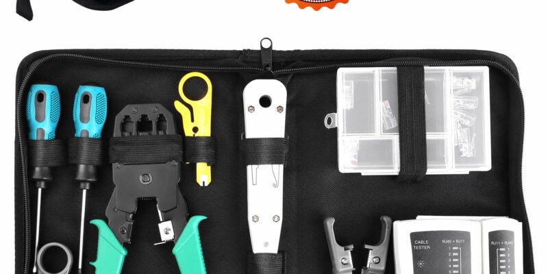 FIXKIT 12 en 1 professionel. Testeur de réseau internet, câble. Kit d’outils de réparation pour ordinateur et professionnel de réseau. Ensemble d’outils indispensables aux bricoleurs et réparateurs. Livré dans une petite malette