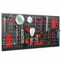 FIXKIT Lot de 3 Panneau Perforé Assortiment de Pinces,Paroi Perforée en Tôle d’Acier Porte Outils Mural pour d’Atelier -120 x 60 x 2 cm-17 Accessoires