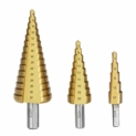 Foret haute vitesse avec kit de foret HSS titane 3 embouts coniques 4-12 / 4-20 / 4-32mm pour percer un trou
