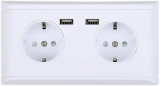 FTVOGUE Multi-Functional EU Plug Prise de courant murale Prise avec deux sorties de port USB intelligentes Multiprise pour recharge de téléphone 250V