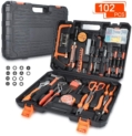 FUNINGEEK Mallette Outils – 102 pcs Boîte à Outils Complète Bricolage Mecanique pour Réparations Quotidiennes, Tournevis, Marteau, Pinces,Clés – Idée Cadeau Homme