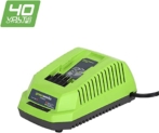 Greenworks Tools chargeur rapide de batterie Greenworks Tools G40C (Li-Ion 40 V 4A 60 min temps de charge batterie 2Ah pour tous les appareils et batteries de la série 40 V Greenworks Tools)