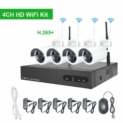 H.265 Kit de WiFi Vidéosurveillance 720P, Aottom Système de Caméra Sécurité Sans fil, Kit Camera Surveillance WiFi, 1080P 4CH NVR+ 4 x 1MP Caméra, Vision Nocturne, Détection de Mouvement, P2P (No HDD)