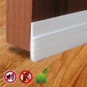 Bas de porte isolant adhésif pour calfeutrer un bas de porte.100 x 5cm, en silicone souple, il permet également une isolation phonique et thermique. Anti-poussière, stop air efficace, anti-souris, fourmis et cafards