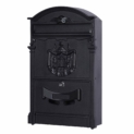 Homcom Boîte aux Lettres Vintage boîte aux Lettres pour Jardin 26L x 9l x 41H cm Grand Format Serrure à clés Noir