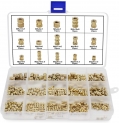 HSeaMall 330 PCS M2 M3 M4 M5 Filetage Femelle Noix Meulées Rond Injection Moulage Laiton Insert Inséré Nuts Assortiment Kit (Female Thread Nut Kits 330PCS)
