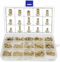 HSeaMall 330 PCS M2 M3 M4 M5 Filetage Femelle Noix Meulées Rond Injection Moulage Laiton Insert Inséré Nuts Assortiment Kit (Female Thread Nut Kits 330PCS)