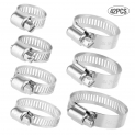 Hyber&Cara Colliers de serrage pour tuyau d’eau et de carburant en acier inoxydable 304 Diamètre réglable 10-51 mm, Lot de 42