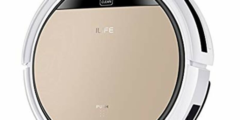 Robot aspirateur laveur ILIFE V5s Pro. Réservoir d’eau et balai, 2 en 1: il aspire les cheveux et poils et lave les sols durs. Très silencieux