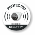 Lot de 8 autocollants caméra IP de Surveillance, 95mm. Usage extérieur et intérieur. Dissuasif pour faire fuir les Voleurs !