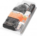 Infosec S8 Multiprise Parafoudre avec 8 Prises Noir