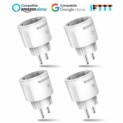 4 Prises intelligentes connectées WiFi. Compatible Android, iOS, Alexa