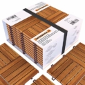 Sol en bois d’acacia pour terrasse et balcon 30 x 30 cm – 10 Tuiles