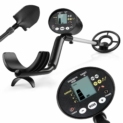 Détecteur de Métaux INTEY, Longueur réglable, 4 niveaux de Sensibilité et 2 Modes de Détection. Écran LCD et Tonalité D’alerte, Sonde Étanche, livré avec Sac à Dos et Pelle Multifonction Extérieure.