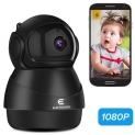 IP Caméra de Surveillance 1080P WiFi sans Fil Audio Sécurité à la Maison Caméra avec Vision Nocturne Détection de Mouvement,Caméra Bébé avec Audio Bidirectionnel Pan/Tilt (Noir)