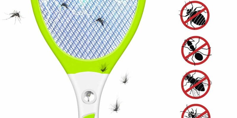 Raquette électrique anti-moustiques et insectes. Tapette à mouche électrique très efficace, 3 couches de protection en maille. Rechargeable par USB ,Tue les insectes volants comme les mouches,guêpes,insectes…