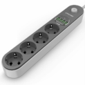 Multiprise 4 ports USB, parasurtenseur parafoudre, 4 prises avec interrupteur de surtension. Cordon de 2m, couleur Noir