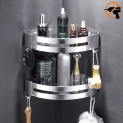 Kazeila Etagère d’Angle Etagère de Douche Etagère de Salle de Bain sans Forage avec 2 Crochets – Panier de Douche – sans perçage – Space Aluminum Antirouille, Poli (Triangle, 2 pièces)
