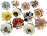 knoa – Lot de 12 boutons de porte en céramique peints à la main pour armoires, placards et tiroirs