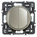 Legrand 099771 Céliane Soft – Double interrupteur ou va et vient – 10 AX, 250 V – Titane – 099771