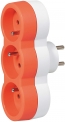 Legrand LEG50507 Fiche multiprise 3 prises 2 pôles avec terre 3 sorties frontales 16 A Orange