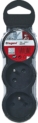 Legrand LEG50508 Fiche multiprise 3 prises 2 pôles avec terre 3 sorties frontales 16 A Noir