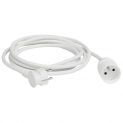 Legrand LEG5160 – Rallonge électrique avec terre 3m avec éclips de protection 16 A – Blanc – 051600