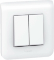 Legrand LEG99692 Interrupteur ou va et vient double mosaic complet 10 Ampères, Blanc
