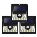 Leolee Lampe Solaire Extérieur 40 LED 3 Pack 2000mAH Détecteur de Mouvement éclairage 270° d’Illumination Puissante IP65 étanche sans Fil 3 Modes Sécurité Lumière PIR Sensible Pour Jardin Mur (40LED)