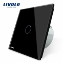 Livolo EU standard verre de luxe panneau de verre intelligent ecran tactile commutateur, VL-C701-12-A