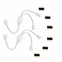 Liwinting 2pcs 4 Broches 1 à 2 Ports Câble séparateur LED RGB, Séparateur Y de Bande LED pour SMD 5050 3528 2835 RGB LED Strip Light, Bande/Ruban Light Cable avec Free 6pcs 4pin Connector, Blanc