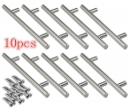 Logtronik 10pcs Poignée Barre Poignée de Meuble en Acier Inoxydable Poignée en T pour Tiroir Porte de Placard Cuisine (20cm)