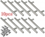 Logtronik 10pcs Poignée Barre Poignée de Meuble en Acier Inoxydable Poignée en T pour Tiroir Porte de Placard Cuisine (15cm)