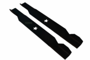 Lot de 2 lames de tracteur tondeuse – 46 cm chacune – Pour AYP, Husqvarna, Roper, Partner, Viking, Electrolux, Mc Culloch – Avec 5 trous en forme d’étoile