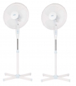 Lot de 2 Ventilateurs Sur Pied Très Silencieux, 3 Vitesses De Ventilation, Oscillant, Hauteur Ajustable, Blanc