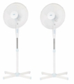 Lot de 2 Ventilateurs Sur Pied Très Silencieux, 3 Vitesses De Ventilation, Oscillant, Hauteur Ajustable, Blanc