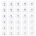 lot de 30 Crochets adhésifs 13.2lb/6kg Max Heavy Duty Transparent réutilisable Crochet mural à ongles gratuit, imperméable et pour de salle de bain, cuisine, porte de mur au plafond