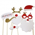 lzndeal 8 Pcs/set Accessoires Photobooth Masquerade Accessoires de Photos pour Noël Barbre Blanc, Bois du cerf, Chapeau Rouge etc