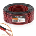 Manax Lautsprecherkabel Boxenkabel 2 x 0,75 mm² CCA rot/schwarz 25 m Rolle