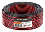 MANAX SC2075 Câble d’enceinte 2×0.75 mm² CCA (Câble d’enceinte/Câble Audio), 2×0,75mm², 10,0m, Rouge/Noir