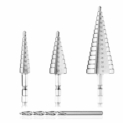 MOHOO Forets Etagés 3PCS HSS Foret Fraise Meche Etage Forage Conique en Titane 4-12mm / 20mm / 32mm pour Acier, Laiton, Bois, Plastique
