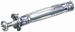 Chevilles métalliques 50 pièces Molly M14250PB-XJ. 4×46 mm + vis. Matériaux creux, conditionnement pro, Gris, Set de 100 pièces.