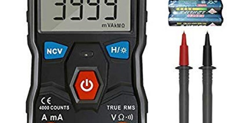 Multimètre numérique, courant de tension AC/DC automatique. Multimètre digital testeur 4000 comptes, résistance/continuité et NCV. Avec écran LED rétroéclairé