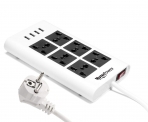 MutecPower Powerstrip Universelle 6 Femelles 4 Ports USB – 100V à 220V / 250V 2500 Watts Surge Protector disjoncteur l’usage du Monde