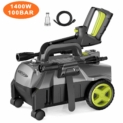 Nettoyeur Haute Pression, Autlead HP01A 1400W 100 bar 390 L/H Nettoyant de Pompage, Mobile et Portable, avec Pompe en Aluminium et Réglable 3-en-1-buse, pour la Maison, le Jardin et la Voiture
