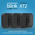Nouvelle Blink XT2 | Caméra de sécurité connectée, Intérieur/extérieur, avec stockage dans le Cloud, système audio bidirectionnel, 2 ans d’autonomie de la batterie | Kit 3 caméras