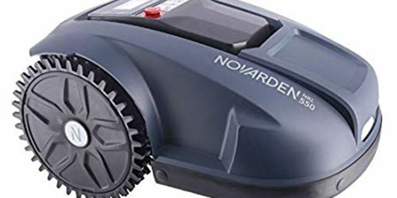 Robot tondeuse NOVARDEN NRL550 : Tonte de pelouse jusqu’à 500 m², 6 zones, coupe ajustable entre 25 et 55 mm, autonomie 2 heures, connectée avec application IOS et Android