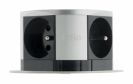 Bloc Escamotable 4 Prises secteur avec prise de terre. 16 A, compact. Marque OTIO