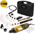 Outil Rotatif Electrique, Ginour 170W, 7 Vitesses Réglable 8000-35000RPM, 109 Accessoires, Moulin électriques Outils Mulitifunction pour Sculpter, Découper, Polir, Ajourer, Meulage