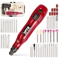 Outil Rotatif Mini, SPTA MRT55DC 3.7V DC sans Fil / 3 Vitesses Rotatives/Protection Contre Les Surcharges / 55 Accessoires/Micro USB/Batterie au Lithium/Sculpter/Polir